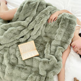 Toscana Gradient Color Faux Rabbit Throw Blanket | Yedwo Home